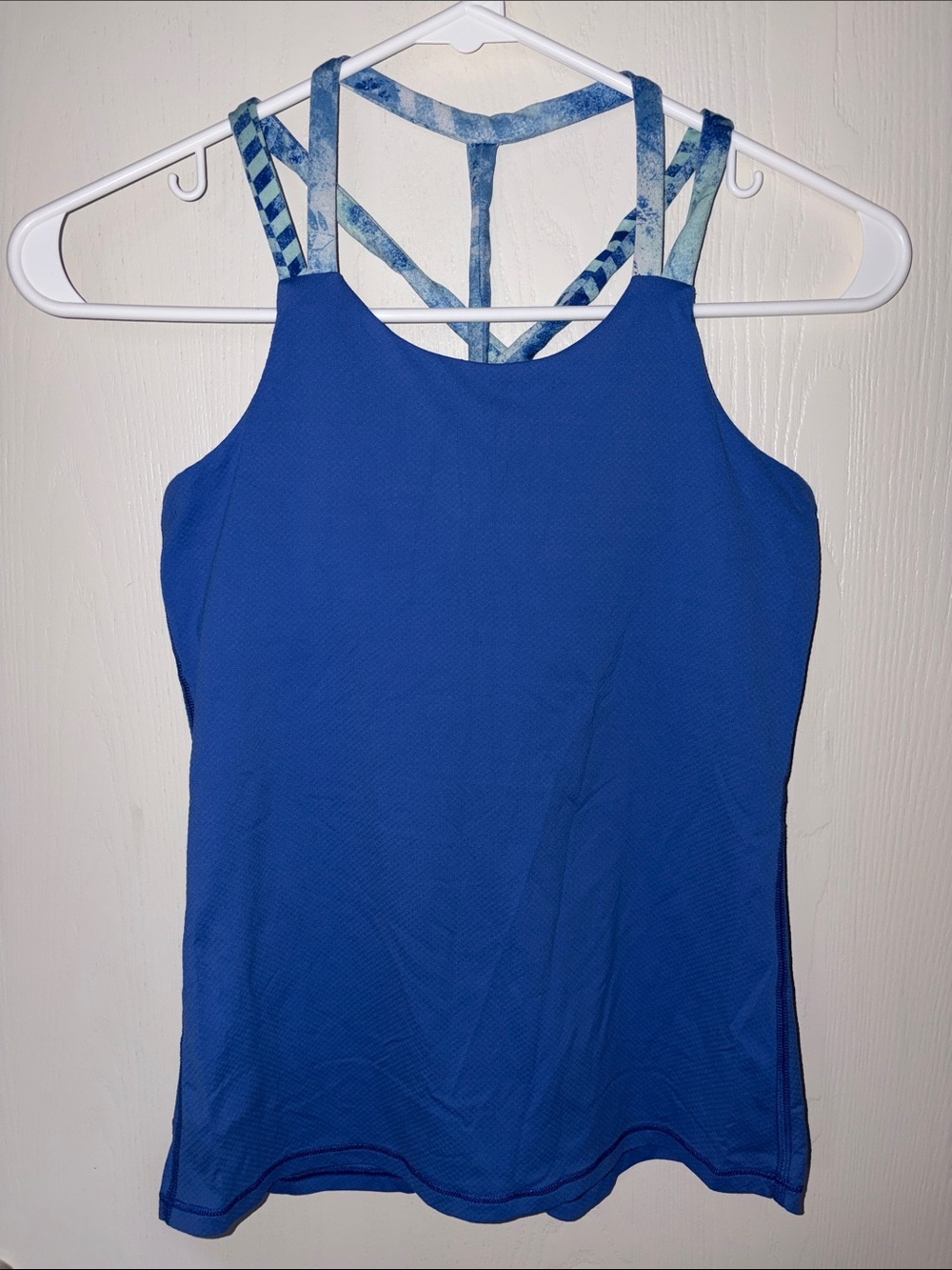 Ivivva Royal Blue Strappy Tank Top with Patterned Blue Straps